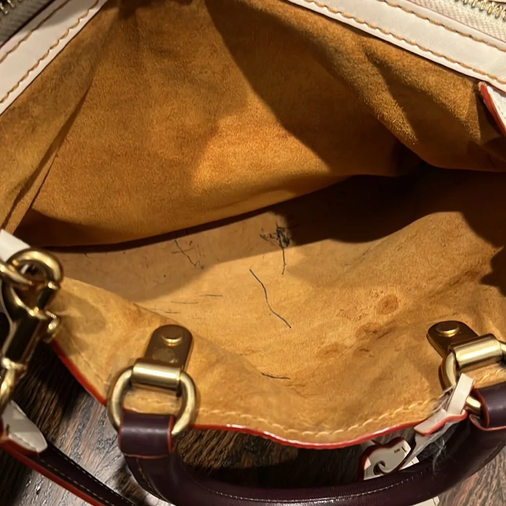 Coach Cream Satchel with Brown Handles and Trim